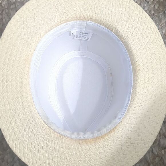 Original Panama Jack Hat LG Fedora Paper *Straw Look* Natural Woven - Picture 6 of 8